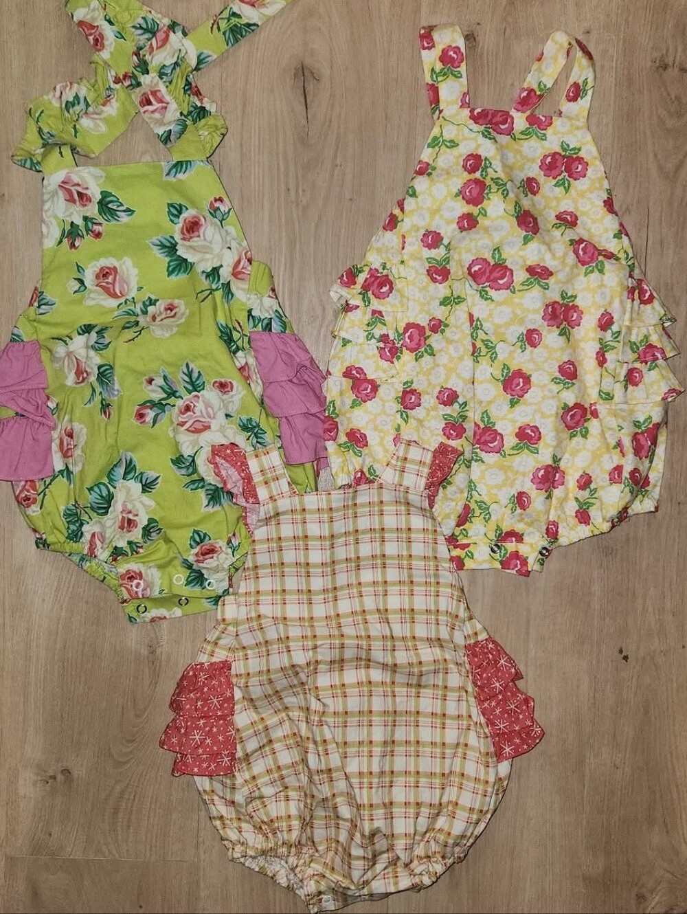 Floral & Plaid Bubble Rompers
